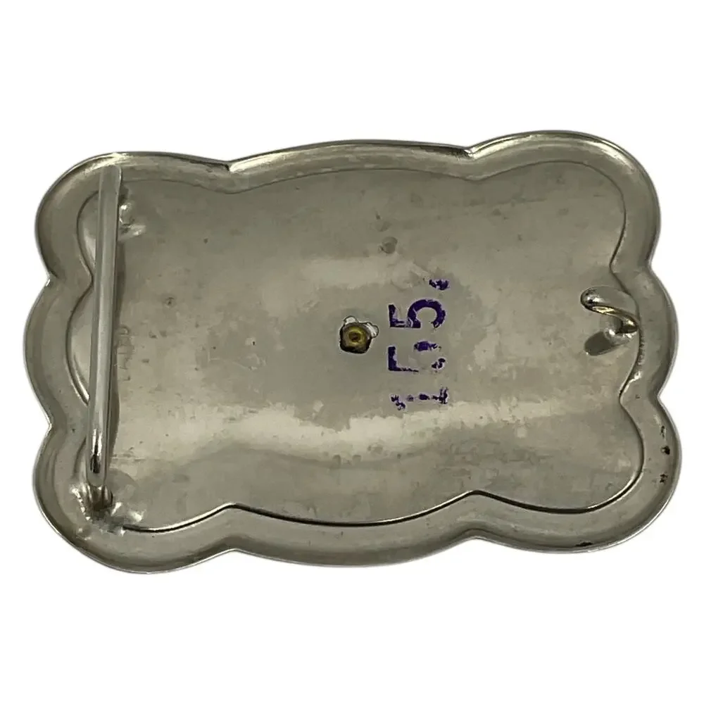 Square Dancing Couple Belt Buckle Mens Vintage Collectible Nickel‎ Plated